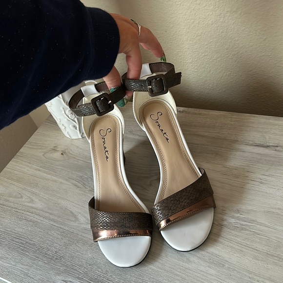 Sonata snake and metallic ankle strap wedge - Picture 3 of 6